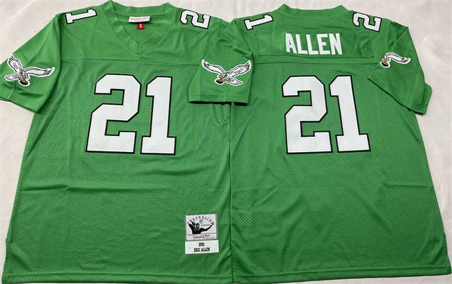 Men's Kelly Green Philadelphia Eagles #21 Eric Allen Throwback Stitched Football Jersey